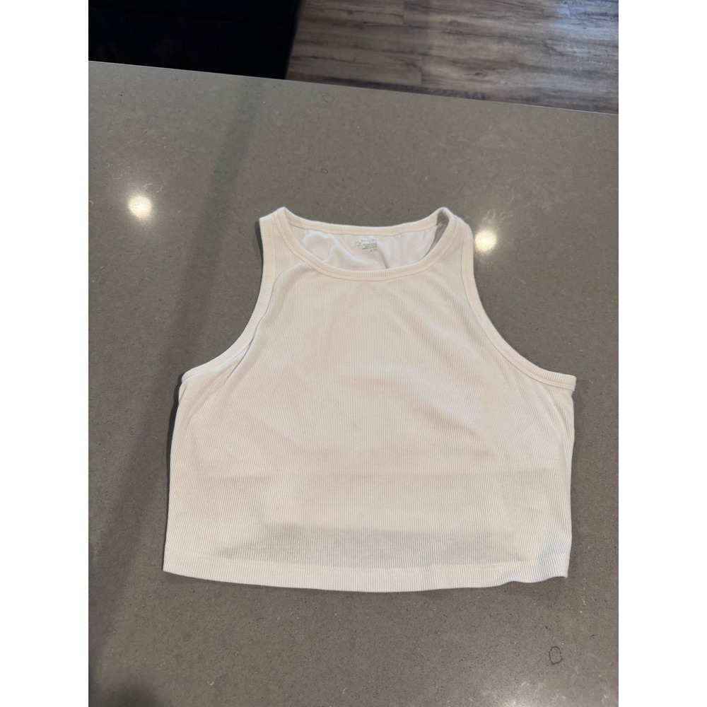 OFFLINE by‎ Aerie Ribbed Racerback Crop Tank Top Ivory XL TG
